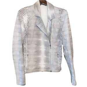 AX Armani Exchange Collar Jacket Snake print like design zip up p…